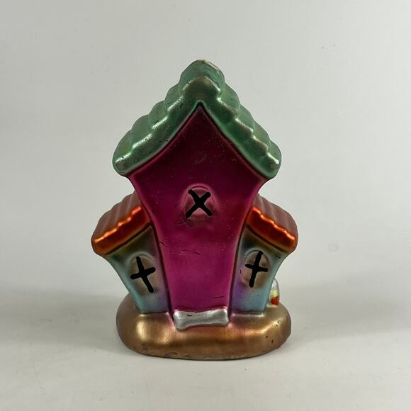 Halloween Haunted House Ghost Pumpkin Wax Candle Painted 5.75" Decor Display - Picture 4 of 14